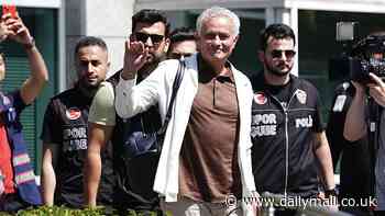 Jose Mourinho returns to football as the new manager of Fenerbahce... as thousands of fans gather to welcome the Portuguese boss at his official unveiling five months after he was sacked by Roma