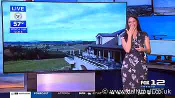 Hilarious moment Oregon meteorologist is interrupted by colleague during live broadcast