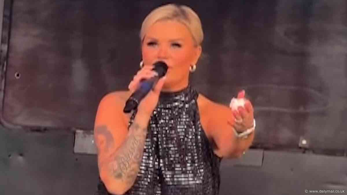 Kerry Katona risks sparking another feud with ex Atomic Kitten bandmates as she sings hit songs on stage after bitter split