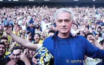 Watch: Jose Mourinho’s unveiling as Fenerbahce manager draws thousands to watch him sign contract
