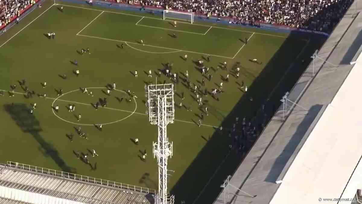 Beta Squad charity match is abandoned before penalty shootout was due to take place as fans storm onto the pitch during added time at Selhurst Park