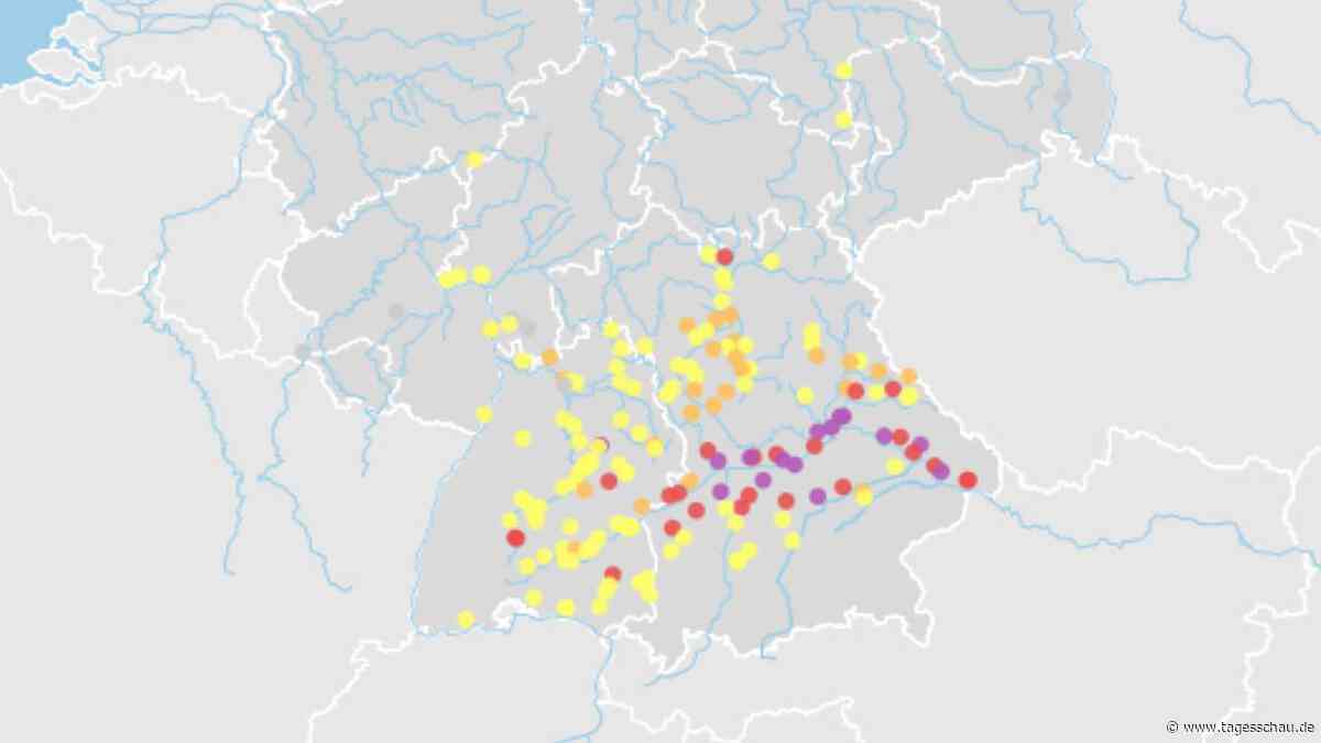 Hochwasser-Karte: Welche Flüsse übers Ufer treten