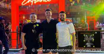Lads who dub themselves 'The Hombres' buy three old 'bangers' for under £500... then drive them from Stockport to Ibiza - before one gets mistaken for Manchester United star