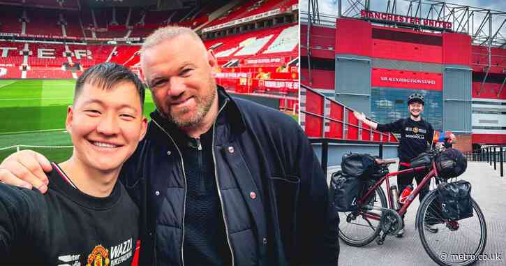 Man United fan’s gruelling 8,600 mile cycle through 19 countries to meet Wayne Rooney