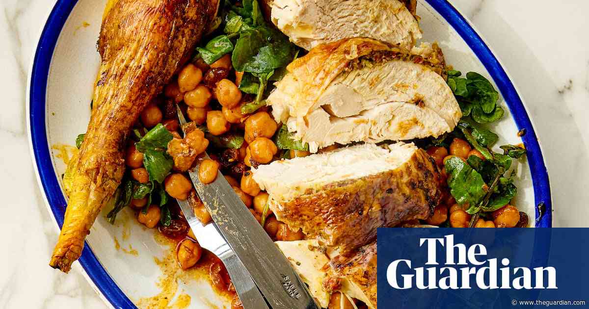 José Pizarro’s recipe for anchovy-spiked roast chicken with Moorish chickpea and watercress salad