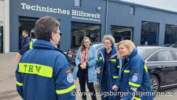 THW Neuburg evakuiert 300 Menschen in Schrobenhausen: Faeser auf Kurzbesuch
