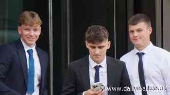Grinning trio of baby-faced thugs walk free from court after attacking innocent bystander in late night drunken brawl which left victim with multiple brain bleeds