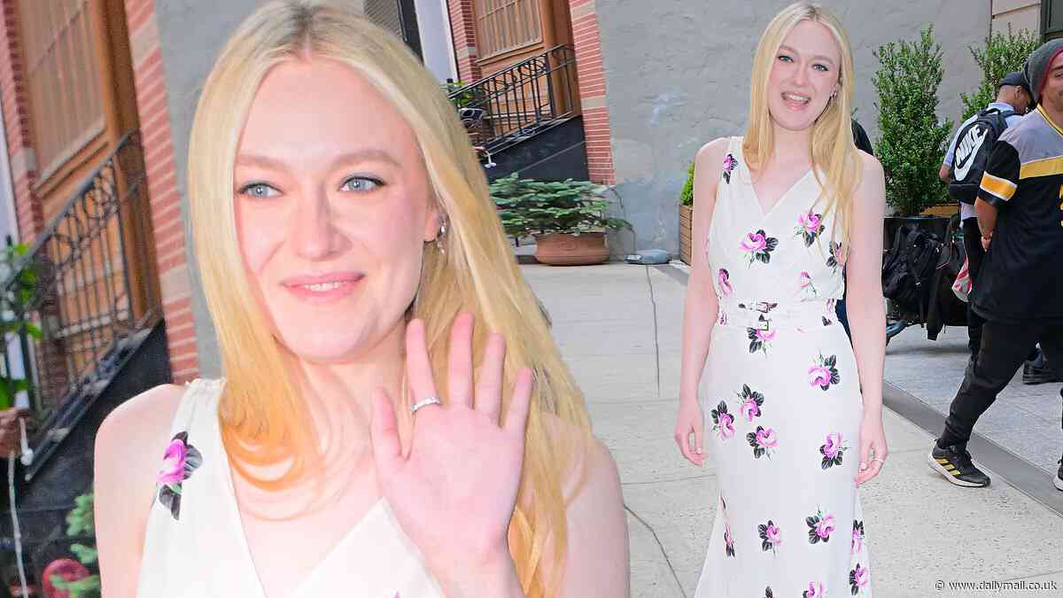Dakota Fanning looks ready for summer in a flirty floral-print dress in NYC... after sharing advice for child actors