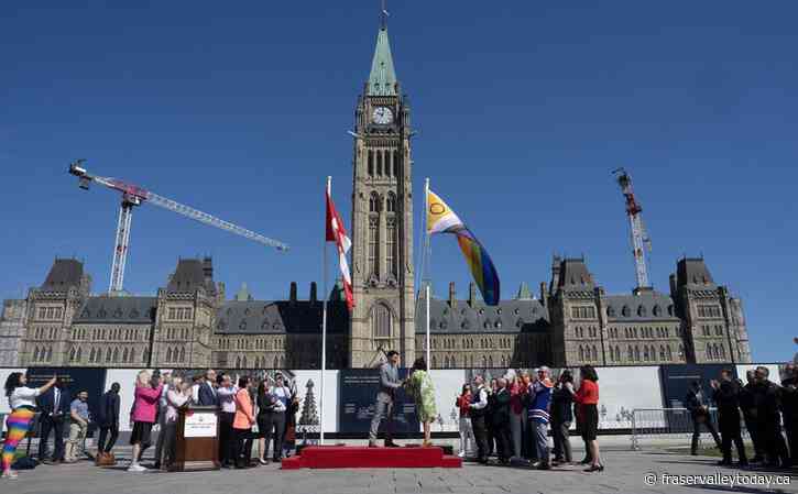 Pride flag raised on Parliament Hill as politicians warn Canada is at a crossroads