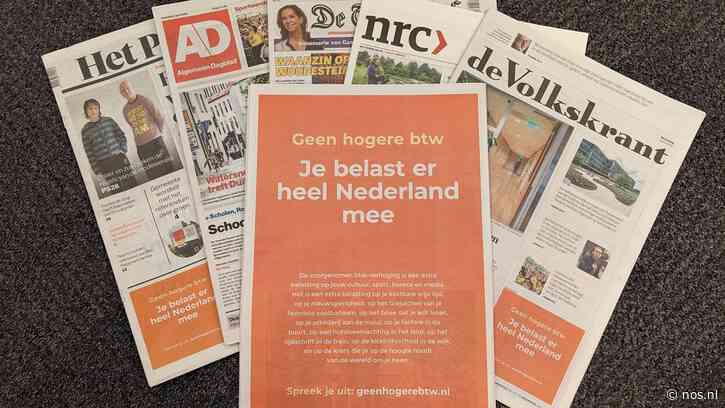 Brede coalitie spreekt zich in krantenadvertentie uit tegen btw-verhoging