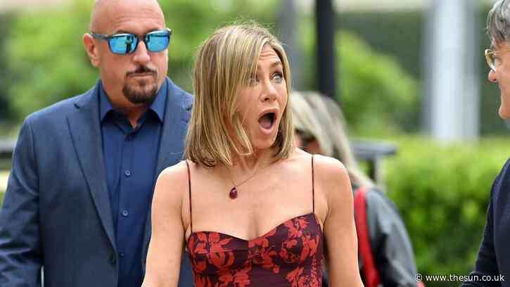 Friends star Jennifer Aniston, 55, looks stunned while out in LA in revealing split floral dress