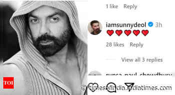Sunny Deol reacts to Bobby's monochrome pic