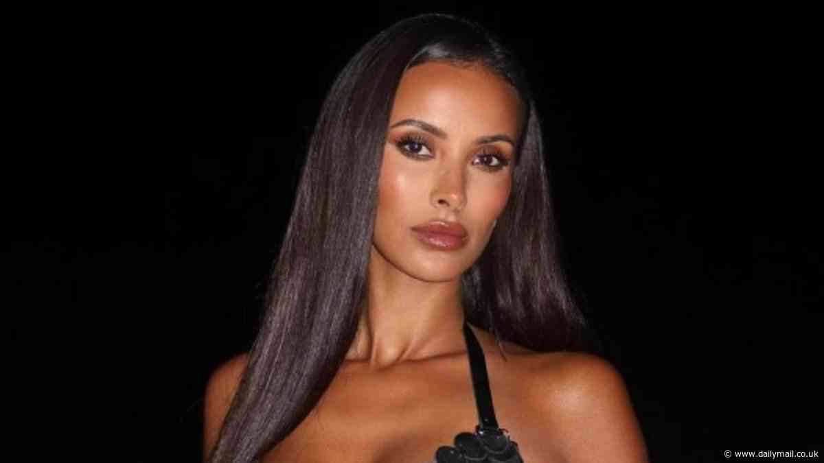 Maya Jama flaunts her gorgeous curves in a sizzling black thigh-split dress as she kicks off the new series of Love Island in typical stylish fashion