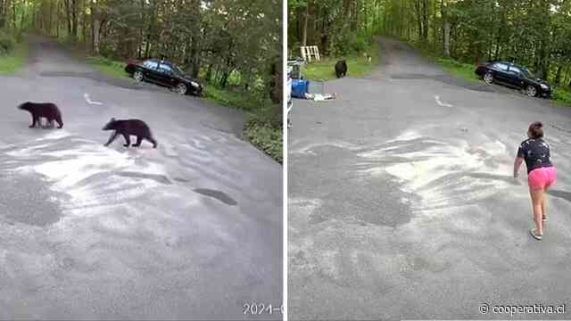 Mujer arriesgó la vida para salvar a su perro de un oso