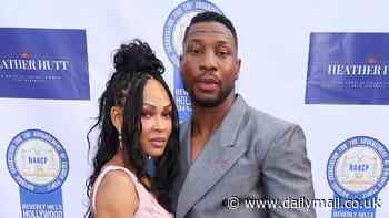 Jonathan Majors makes first red carpet appearance with girlfriend Meagan Good since sentencing last month for 2023 domestic violence case