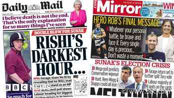 The Papers: 'Hero Rob's final message' and Farage returns