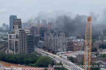 Canning Town: Fire at construction site in Silvertown Way
