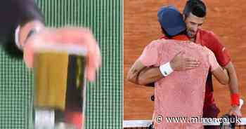 French Open fans spot coach handing over 'magic powder' in Novak Djokovic match