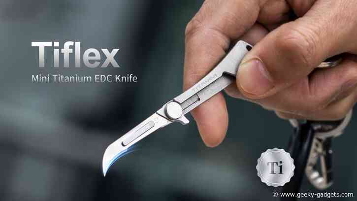 Tiflex Titanium mini keychain scalpel blade folding knife