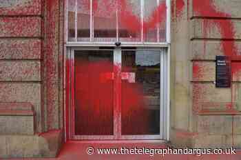 Barclays in Bradford remains closed after red paint attack