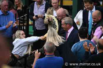 Nigel Farage drenched in 'milkshake' on campaign visit to Clacton