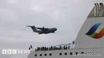 RAF flypast for D-Day veterans on ferry to France