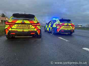 Lane closed on A1(M) from A64 York and Tadcaster turn to M1