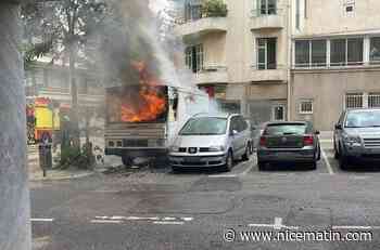 Les images impressionnantes de l'incendie d'un camion pizza à Nice