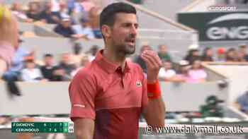 Novak Djokovic and his wife Jelena exchange stern words at the French Open, before he sealed stunning comeback