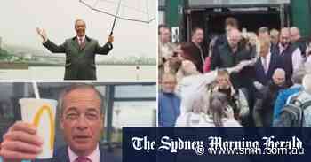 Woman throws milkshake at British politician Nigel Farage
