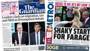 The Papers: 'Leaders clash' and 'shaky start for Farage'