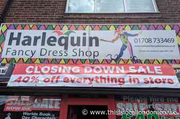 Harlequin Fancy Dress shop in Hornchurch to close next month