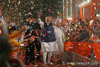 News24 | Modi celebrates victory in India vote, but falls short of landslide