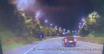 Driver crawls along empty M60 - then STOPS in the middle of the road
