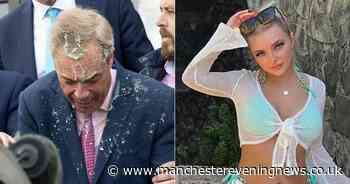 Woman, 25, accused of chucking milkshake over Nigel Farage unmasked as OnlyFans star