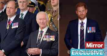 Prince Harry 'looking on with sadness' as Charles and William shine at D-Day event - expert