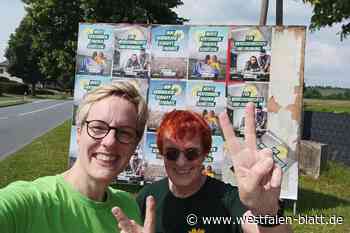 Schmierereien auf Wahlplakaten: Grüne aus Enger werden kreativ