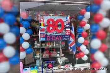 Handmade window display in shop celebrates D-Day 80th anniversary