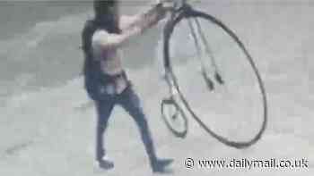 That's a wheelie big theft! Suspected bike thief wheels away penny farthing - as desperate owner begs for its safe return