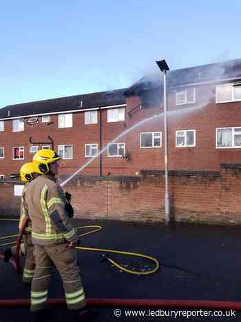 Large fire in flats in Lawnside Road in Ledbury