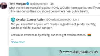 'Can men get ovarian cancer?': Charity sparks fury after claiming anyone can get the disease 'regardless of gender'