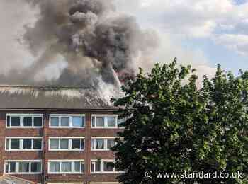 Hackney fire: Large blaze breaks out at block of flats with 100 firefighters at the scene
