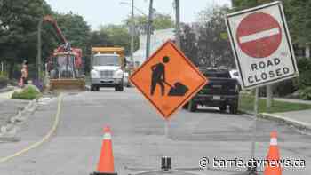 Emergency road closure in Barrie