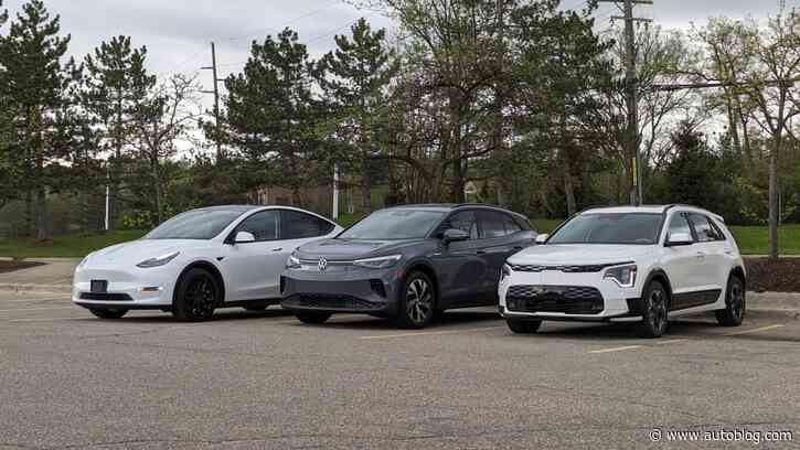 EV Crossover Comparison Test: Tesla Model Y vs. VW ID.4, Kia Niro, Hyundai Kona Electric