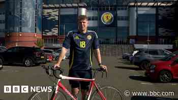 Young crash survivor cycles to Germany to deliver Scotland team pennant