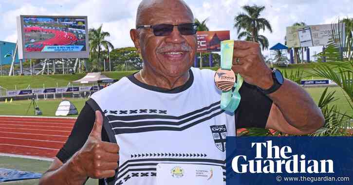 Fiji prime minister, 75, wins shot put bronze medal at Oceania athletics championships