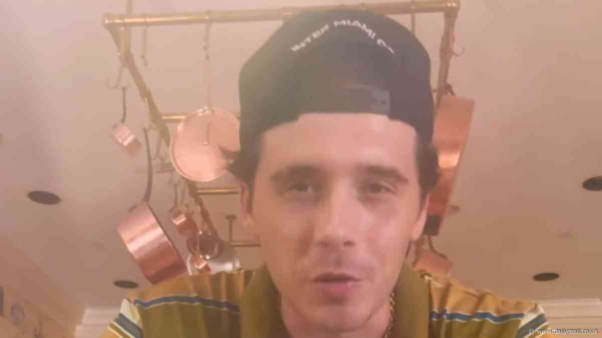 Brooklyn Beckham shows off his cooking skills as he whips up a rib ragu - and his father David leaves a cheeky comment on the clip