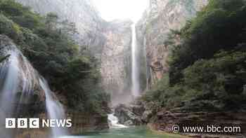Hiker finds pipe feeding China's tallest waterfall