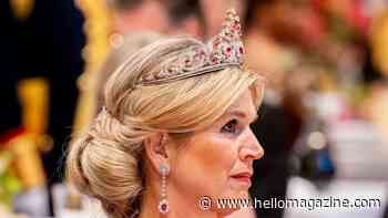 Queen Máxima shines in majestic tiara and satin couture gown