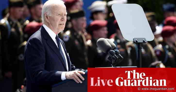 D-day 80th anniversary live: Joe Biden says US ‘will not walk away’ as he draws comparison with Ukraine
